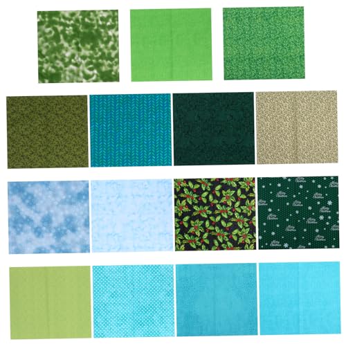 DIYEAH 15st Gelbes Patchwork-Set Quilten Von Baumwollstoffen Quiltzubehör Steppstoff Meterware Stoff Zum Quilten Patchwork-Tuch Quilten Von Patchwork Patchwork-steppstoff Green Baumwolle von DIYEAH