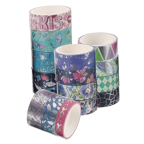 DIYEAH 17 Rollen Party Decoupage-Papier für Möbel gepunktet Abdeckung praktische Washi Tape-Set Klebeband Set Bastelband Washi-Tape-Aufkleber Japanisches Papier Colorful von DIYEAH