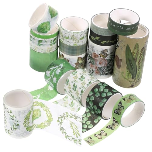 DIYEAH 18 Rollen handgemachte handmade dekoratives Bastelband Handwerk mit doppelseitigem Klebeband Mehrzweck-Washi-Tape Klebeband für Scrapbooking Japanisches Papier von DIYEAH