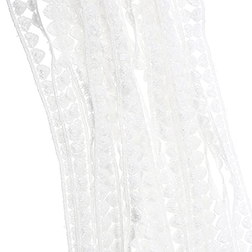 DIYEAH 1Pc Love Lace Nähen Perlenbesatz Netzstoff Stickstoffe Kleidung Rustikales Band Spitzenstoff Tüllstoff Spitzenband Spitzendeko Nähen Strasssteine ​​Polyestergarn Weiß von DIYEAH