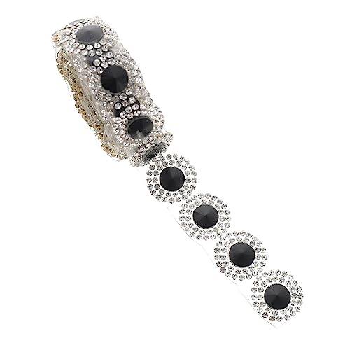 DIYEAH 1Stk Bohrstange Heimwerken Perlen funkeln Edelstein goldene Strasssteine hochzeitsdeko hochzeitsdeco Kleidungsband Glitzer-Diamant-Gürtel Strass Wrap für DIY Manschette Glas Black von DIYEAH