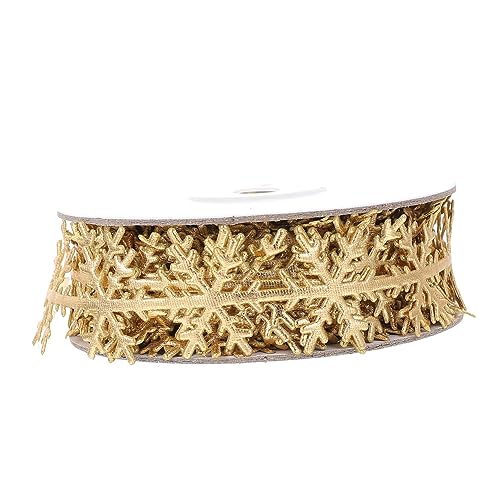 DIYEAH 1Stk Schleife ribbon bandfeile bobby pin hochzeitsdeko christmas dekoration Spitzenband Weihnachtsbänder sofortig Schneeband Ornamente DIY-Bänder Verpackungsband Polyester Golden von DIYEAH