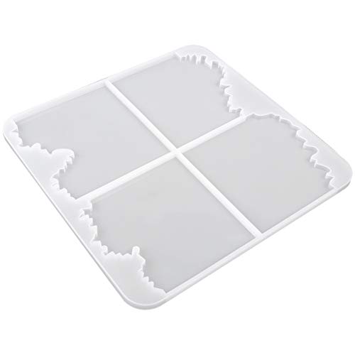 DIYEAH 1Stk Tischform quadratische Seifenform nautisch Würfel Kuchenformen zum Backen Schmelzer Pop beemysafe untersetzer schallplatten Silikonform DIY-Kristall-Epoxy-Form Kieselgel Weiß von DIYEAH