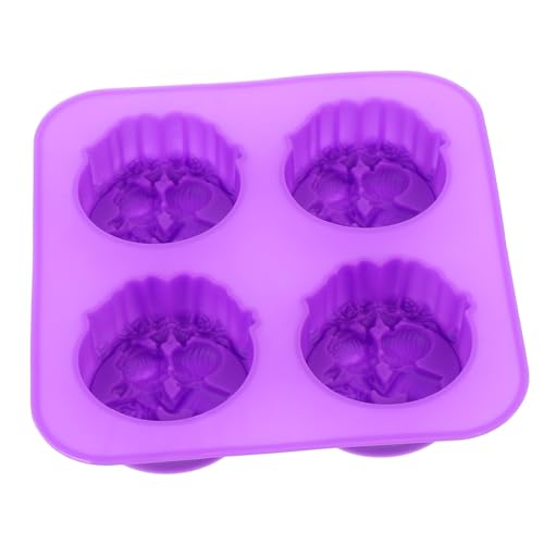 DIYEAH 1Stk handgemachte Seifenform Pfannkuchen digital geometrische Schokoladenform Cupcake-Liner eiswurfel behälter eiswürfelschale DIY-Form wiederverwendbare Form Kieselgel Violett von DIYEAH