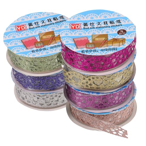 DIYEAH 1set Spitzenband Scrapbbok The Washi Tape Washi-tape Bastel Material Diy Spender Scrapbook-klebeband Aus Spitze Karten Machen Klebeband Glitzerndes Klebeband Das Haustier 7rolls von DIYEAH