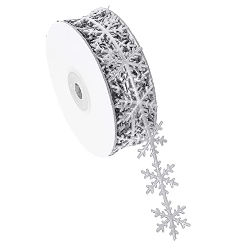 DIYEAH 1stk Schleife Bögen Weihnachtsfenster Haftet Bänder Sackleinen Weihnachtsband Gold Künstlicher Schnee Schneeflockenbesatz Bogen Schneemann- Spitzenband Silver Polyester von DIYEAH