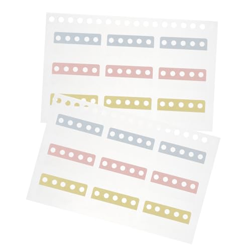 DIYEAH 2 Blatt Loseblatt Lochreparatur Zuschuss Haftnotizen Marker Ordner Klare Notizen Buchaufkleber Tabs Aufkleber Index Tabs Für Bücher Klebeband Niedliche Briefpapier Seiten Tabs von DIYEAH