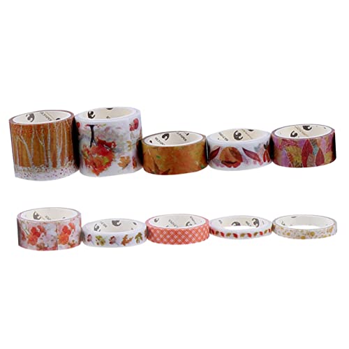 DIYEAH 2 Kisten Herbstliches Washi-tape Spender Doppelt Sammelalbum Verwaschenes Klebeband Doppelseitiges Klebeband Mit Punkten Streifen Verpackung Washi-klebeband Aufkleber von DIYEAH