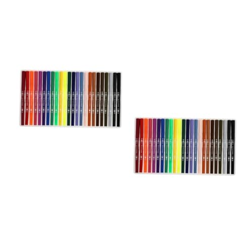 DIYEAH 2 Kisten doppelseitiger Aquarellstift Maskierung Farbmarker farbig bunte Markierungen Dual-Tip-Marker creative handystativ Stifte zum Malen kreative aquarellstifte Plastik von DIYEAH