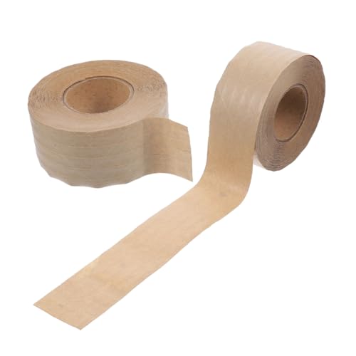 DIYEAH 2 Rollen Klebeband aus Kraftpapier Versandklebeband Geschenkband Vakuumierband Wasserklebeband Kraftpapierklebeband Multifunktions-Verpackungsklebeband Packband aus Papier Brown von DIYEAH