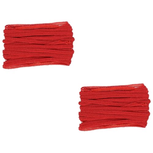 DIYEAH 2 Rollen Wellige Spitze Spitzenband Bastelspitze Gardinen Für Zuhause Makramee-vorhänge Gardinenspitze Tischdecke Weiß Baumwollvorhänge Zubehör Kleidung Rot Polyester von DIYEAH