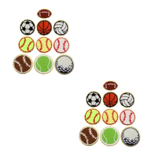 DIYEAH 2 Sätze 2 Sets Fußball Stickerei Patches Ball Patches Zum Aufbügeln Sport Patches Sport Stickerei Patches Bügelflicken Fußball Patches Baseball Patches Zum 10 Stück * 2 von DIYEAH