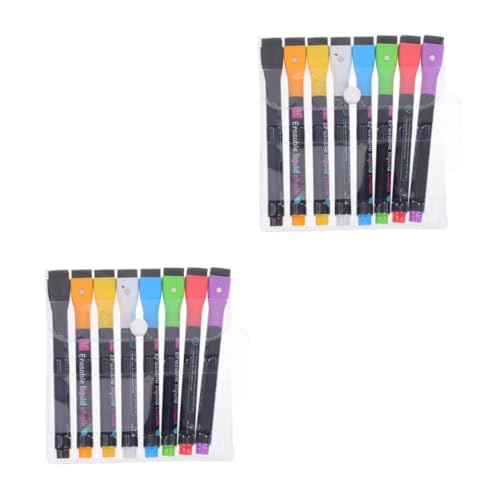 DIYEAH 2 Sätze 2 Sets Löschbare Lampenstifte Textmarker Whiteboard Radierer Whiteboard Radierer Trocken Abwischbare Marker Magnetische Trocken Abwischbare Marker 8 Stück * 2 von DIYEAH