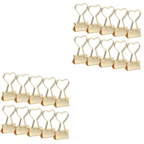 DIYEAH 2 Sätze Bindemittel Binder Büroklammer Clips Kabelhalter Büroklammern Groß Kleiderbügel-clip Kleiner Ordner Büroklammern Papier Kleiderbügelclip C Klemme Golden Metall 10 Stück * 2 von DIYEAH