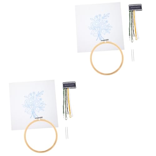 DIYEAH 2 Sätze Blumenstickset Reize Armbänder Bausatz Stoff Sticknadel embroidery kit embroidery set Handstickerei-Kit bastelzubehör stickerset praktische Sticksets Stickerei-Kits Organza von DIYEAH