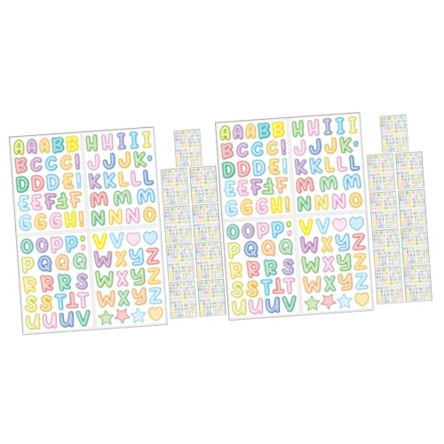 DIYEAH 2 Sätze Cartoon Alphabet Aufkleber Papier Klebebuchstaben Aufkleber Label Klar Poster Bulletin Kleine Aufkleber DIY Scrapbooking Aufkleber Journal Zubehör Vinyl 10 Blätter * 2 von DIYEAH