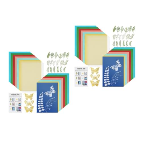 DIYEAH 2 Sätze Cyanotypie Kit zur Papierherstellung Gel -Briefmarkenstempel Büroklammer Gel-Druckset DIY Druckkit Farbige Druckpapiere Sonnendruckpapier Bastelmaterial Naturfaser-Papier von DIYEAH