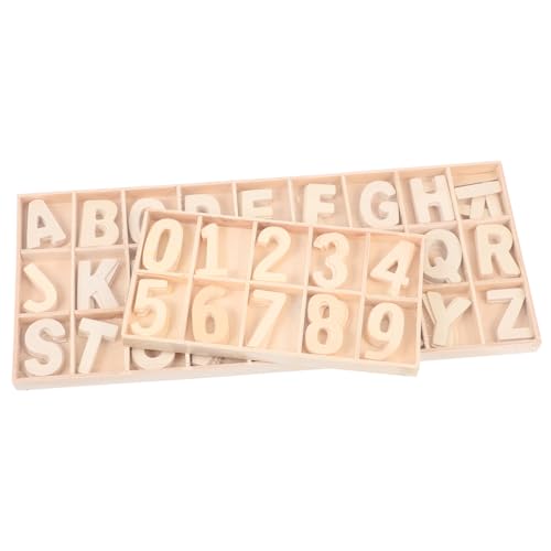 DIYEAH 2 Sätze DIY Handwerk Alphabet Holz Zahlen DIY Malerei Holzbearbeitung Kit Holz von DIYEAH