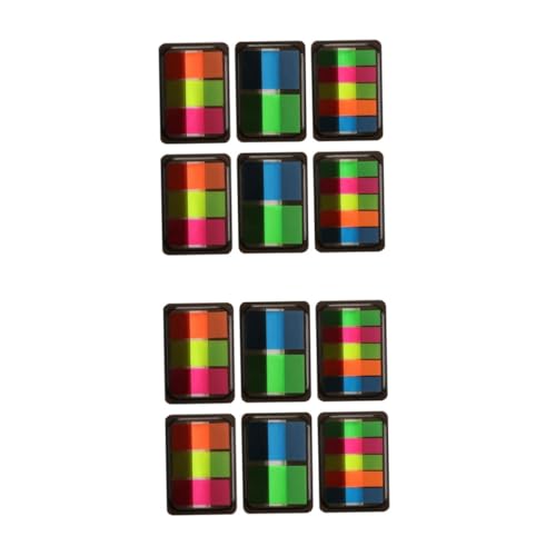 DIYEAH 2 Sätze Fluoreszierende Haftnotizen Markierungen Aufkleber Seitenflags Klebrig Tabs Klebrig Lesezeichen Bookmarks Ablösbare Memo-sticker Notizblock-etiketten Das Haustier 6boxen*2 von DIYEAH