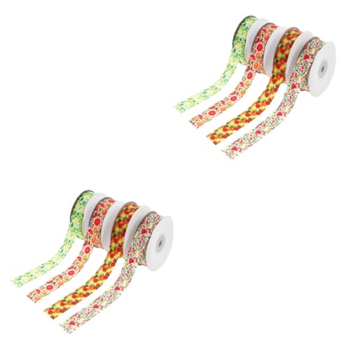 DIYEAH 2 Sätze Fruchtband Ribbon Bandfeile Geschenkpakete Süßes Band Pailettenband Bastelband Machen Polyesterband Geschenkbänder Ein Verpackungsband Bogenband Diy-bastelband 4 Rollen * 2 von DIYEAH