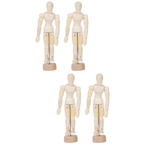 DIYEAH 2 Sätze Gemeinsame Puppe Wohnkultur Bastelsachen Gelenke Person Ornamente Hölzerne Marionettenverzierung Desktop-ornament Bewegliche Gelenkpuppen Brown Holz 2 Stück * 2 von DIYEAH