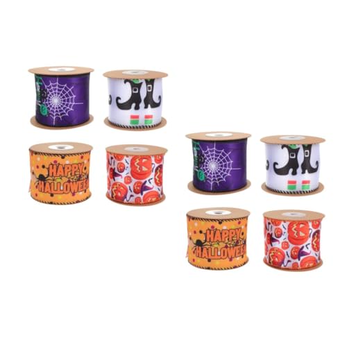 DIYEAH 2 Sätze Halloween-band Halloween Band Geschenkband Halloween Festliches Dekoband Ripsband Festivalbändchen Funkeln Stifte Festival-diy-bänder Paketband Polyester 4 Stücke * 2 von DIYEAH