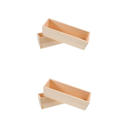 DIYEAH 2 Sätze Handgemachte Seifenform Holzseifenform Rechteckige Seifenform Einzigartige Seifenform Diy Seifenform Silikonform Für Seife Form Zur Seifenherstellung Beige 2 Stück * 2 von DIYEAH