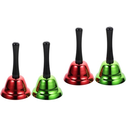 DIYEAH 2 Sätze Handglocke Glockenspiel Weihnachten Christmas Bells Tischglocke Goldene Weihnachtsglocken Klassenzimmerglocke Vintage Hoteltellerglocke Desktop-glocke Metall 2 Stück * 2 von DIYEAH