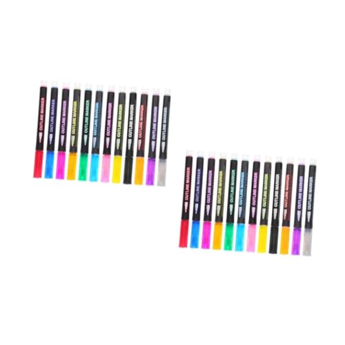 DIYEAH 2 Sätze Handkonto-text Marker Schreibstift Malutensilien Tragbare Markierungsstifte Glitzermarker Schreiben Von Stiften Bulk-marker Textmarker Plastik 12 Stück * 2 von DIYEAH