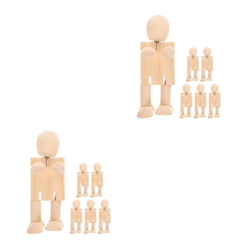 DIYEAH 2 Sätze Holzroboterpuppe Naturholzkörper Bemalbare Roboterkörperfiguren Künstlerpuppe Aus Holz Holzfiguren Zum Bemalen Figur Aus Holzpflock Malen Roboter Beige 6 Stück * 2 von DIYEAH