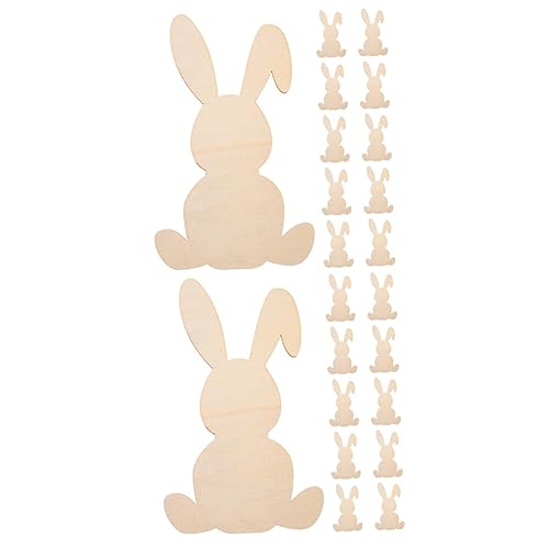 DIYEAH 2 Sätze Holzspäne in Hasenform Easter Decoration Osterdeko Basteln Osterdekoration Für Partys Osterhase Küken Bausätze Stall Unfertige Holzbretter Holzschnitte Ostern 10 Stück * 2 von DIYEAH