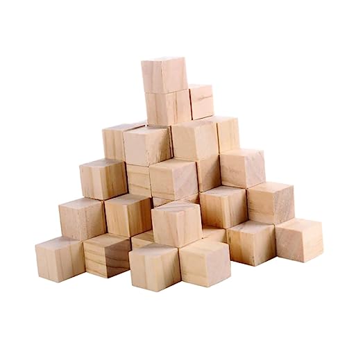 DIYEAH 2 Sätze Holzwürfel Rätsel Miniatur Puzzle Mini-teelöffel Fliesen Building Blocks for Bausteine Für Unfertiges Bastelholz Quadratischer Block Hölzern 50 Stück * 2 von DIYEAH