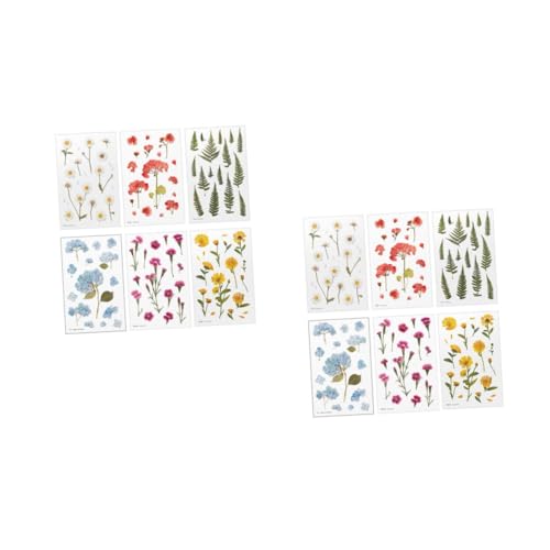 DIYEAH 2 Sätze Imitation Blumen Aufkleber Vintage Tagebuchaufkleber Diy Bastelaufkleber Kalender Sticker Aufkleber Kalender Zarte Blumenaufkleber Selbstklebende Aufkleber 6 Blätter * 2 von DIYEAH