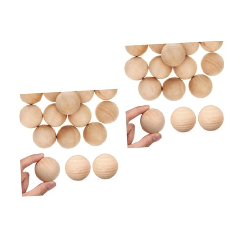 DIYEAH 2 Sätze Kugel Aus Massivem Holz Runde Holzperlen Holz Kugeln Holz Sphere Unbehandelte Holzperlen Bastelperlen Aus Holz Bastelbedarf Holzkugeln Diy-ball Lotusbaum Khaki 15 Stück * 2 von DIYEAH