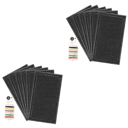 DIYEAH 2 Sätze Lochflicken Für Kleidung Bügeleisen Für Kleidung Band-patches Zit-patches Aufbügler Für Jacken Apfelding Hutflecken Bastelflicken Zum Aufbügeln Polyester Black 6 Stück * 2 von DIYEAH