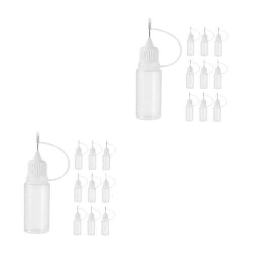 DIYEAH 2 Sätze Nadel Leere Leimflasche Leere Flasche Tropferflasche Befestigungshaken Elektrische Dichtungen Applikatorflasche Plastiktropfer Rostfreier Stahl Transparent 10 Stück * 2 von DIYEAH