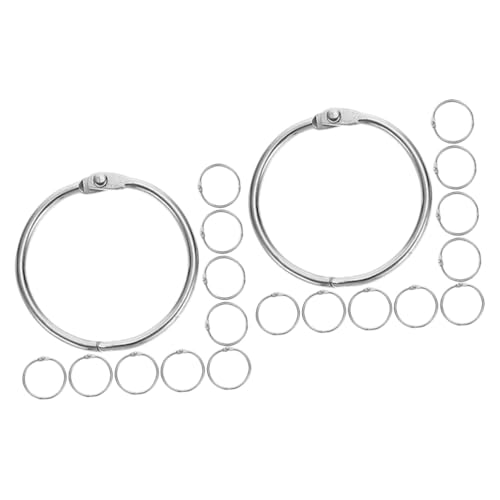 DIYEAH 2 Sätze Ringbuch-ring Aufklappbare Ringe Schlüsselringe Verschluss Ordnertrenner Aktivitätsringe Ringbinder Ringschnallen Schnallen Für Lose Blattbinder Metall Silver 20 Stück * 2 von DIYEAH