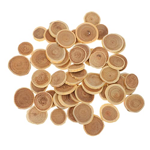 DIYEAH 2 Sätze Runde Holzspäne Bastelset Basteln Für Kinderbasteln Holzbohlen Fisher-babyspielzeug Fan-shop Diy-handwerk Für Die Dekoration Diy Maldekore Beige 50 Stück * 2 von DIYEAH