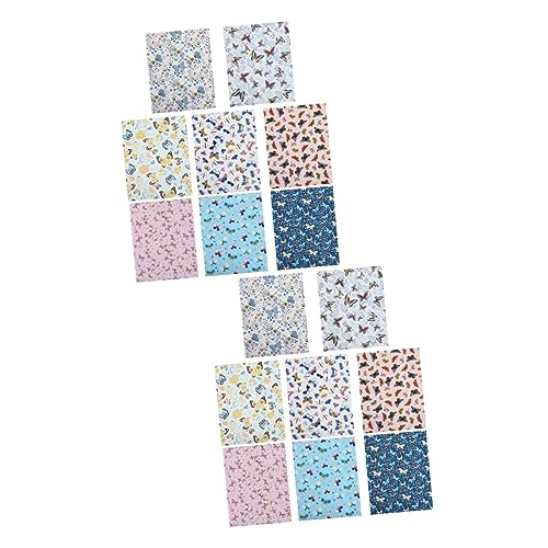 DIYEAH 2 Sätze Schmetterlings-Patchwork-Tuch-Set -waschlappen Polsterstoff Stoffreste Bienenstoff Stickmaschine Samtstoff Stoffmarker Wasserdichter Stoff Leinen Baumwolle 8 Stück * 2 von DIYEAH