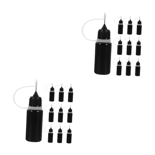 DIYEAH 2 Sätze Schmierflasche Applikatorflasche Kunststoffflasche Klebeflasche Quetschflasche Stecker Glühbirnen Nachfüllbare Flasche Squeeze-flaschen Plastik Black 10 Stück * 2 von DIYEAH