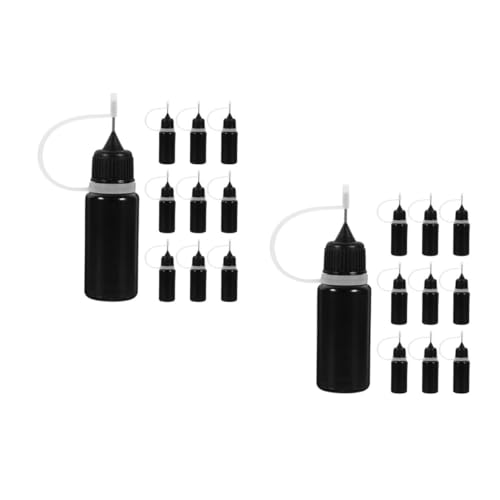 DIYEAH 2 Sätze Schmierflasche Nachfüllbare Flasche Sprühschaum-ersatzrohre Düse Lenkrollen Applikatorflasche Kunststoffflasche Wasserflasche Reduzieren Plastik Black 10 Stück * 2 von DIYEAH