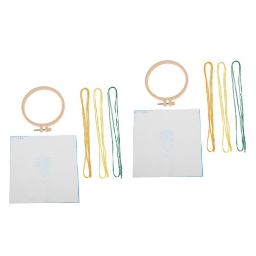 DIYEAH 2 Sätze Schmuckstück Stoff Armbandständer rund Häkelgarn DIY-Garn zum Häkeln embroidery set praktisches Stickgarn handgefertigte Stickpackungen Kreuzstich-Kits zum Basteln Plastik von DIYEAH