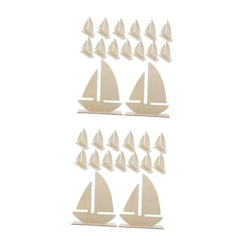 DIYEAH 2 Sätze Segelboot-malschablone Meeresdekorationen Deko-ideen Für Segelboote Segeldekorationen Herausnehmbares Polster Pvc- Dekorationen Aus Papier Beige Holz 15 Stück * 2 von DIYEAH