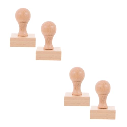 DIYEAH 2 Sätze Stempel Für Kinder Holz Stempel Holzblock Stempel Stempelwerkzeug Diy Bastelstempel Kinder Stempel Holz Holzstempel Blockstempel Logo-stempel Hölzern Beige 2 Stück * 2 von DIYEAH