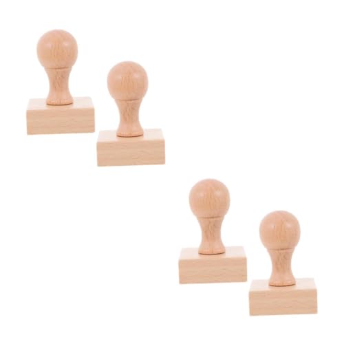 DIYEAH 2 Sätze Stempel Für Kinder Holzstempel Selber Machen Holzblock-bastelstempel Büro Briefmarken Unterschrift Stempel Tagebuch-holzstempel Logo-stempel Hölzern Beige 2 Stück * 2 von DIYEAH