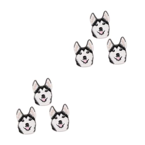 DIYEAH 2 Sätze Stickaufkleber Bügel Husky-design Jeans-dekoration Patches Für Hundegeschirre Gans Haustier Cartoon-hund-applikation Gestickter Aufnäher Für Tasche Stickgarn 3 Stück * 2 von DIYEAH