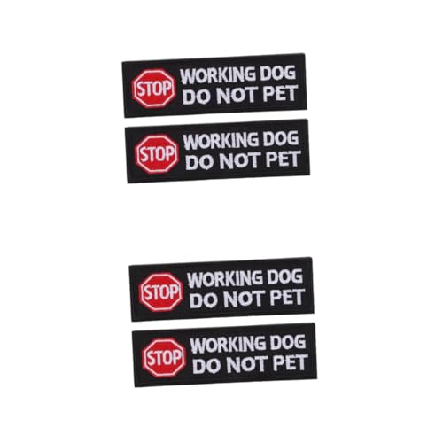 DIYEAH 2 Sätze Stickaufnäher Für Haustiertransporter Hundeweste-patch Nicht Berühren Hör Auf Zu Arbeiten, Hundepflaster Kein Sprechender Patch Diensthundepatch Black Polyester 2 Stück * 2 von DIYEAH