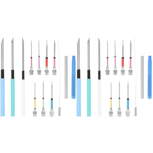 DIYEAH 2 Sätze Stickwerkzeuge embroidery set stickset sticknadel stickrahmen set bastelzubehör Einfädler Stanznadelwerkzeuge Stanznadel-Kits Anfänger Kreuzstich- Metall von DIYEAH