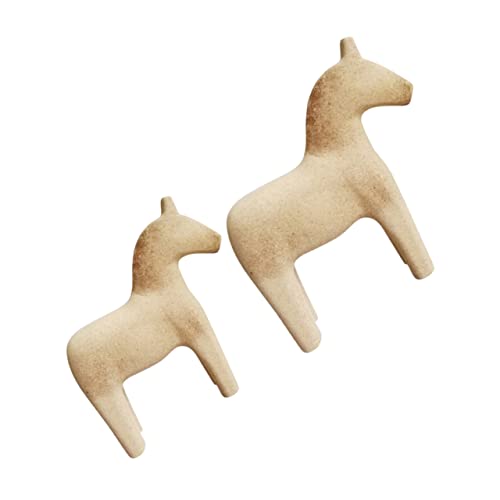 DIYEAH 2 Sätze Trojanisches Bastelset Basteln Für Bastelmaterial Für Bastelzeug Tiere Einhorn Holzpferd Diy-desktop-ornament Hölzern Brown 2 Stück * 2 von DIYEAH