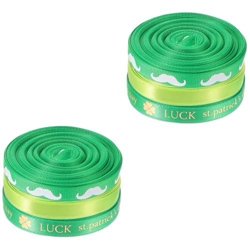 DIYEAH 2 Sätze Verpackungsband St. Patricks Day Hüte St Patricks Day Hut Thanksgiving-aufkleber Autoband Grünes Band St. Patricks Day Drahtband Grünes Kleeblattband Polyester 3 Rollen * 2 von DIYEAH